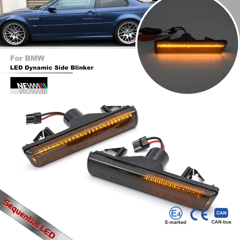 For BMW 3 Series E46 M3 7 Series E38 2001-2006 Smoked Dynamic Canbus LED Side Markers No Flicker Turn Signals Fender Blinkers
For BMW 3 Series E46 M3 7 Series E38 2001-2006 Smoked Dynamic Canbus LED Side Markers No Flicker Turn Signals Fender Blinkers