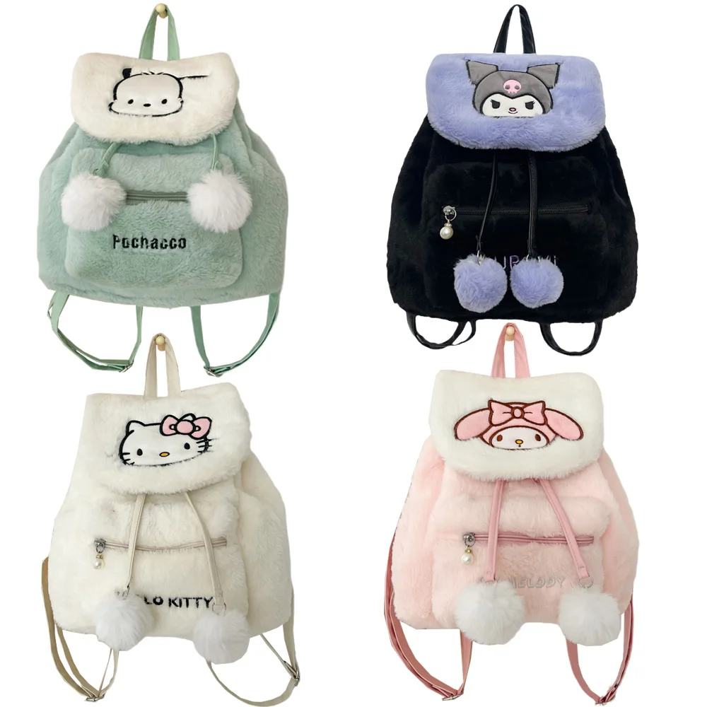 Sanrios Kuromi My Melody Pochacco Hellokittys Plush Flap Backpack Anime Kawaii SchoolBag Large Capacity Storage Bag Girl Gifts
Sanrios Kuromi My Melody Pochacco Hellokittys Plush Flap Backpack Anime Kawaii SchoolBag Large Capacity Storage Bag Girl Gifts