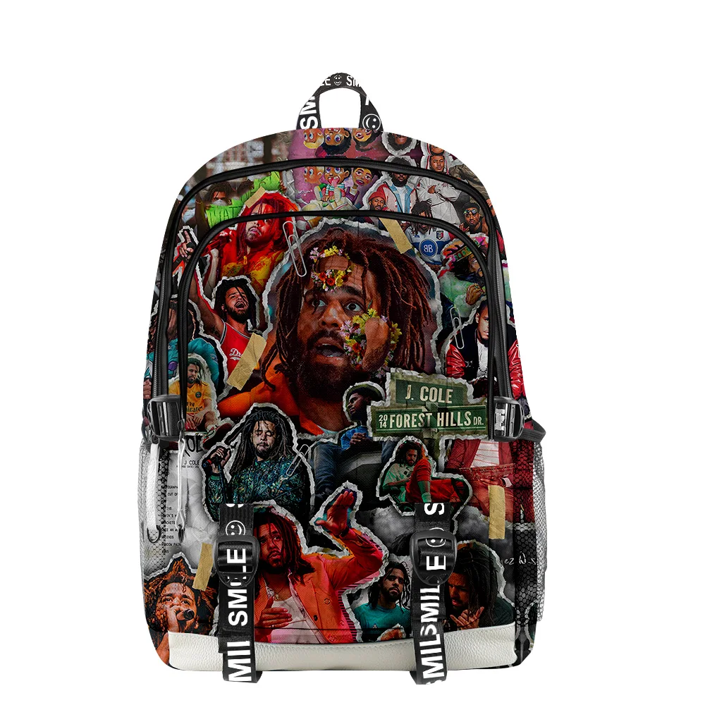 

Rapper J Cole Merch Zipper Backpack School Bag Unique Daypack 2023 New Manga Traval Bag Oxford Cloth