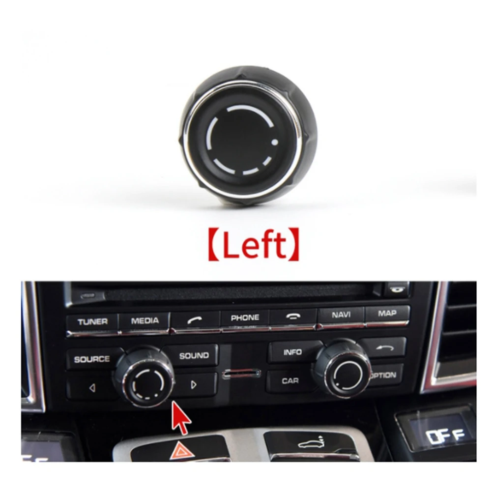

For Porsche Coupe 911 718 918 Boxster Cayman Car Center Console Audio Volume Knob Cover CD Control Switch Button