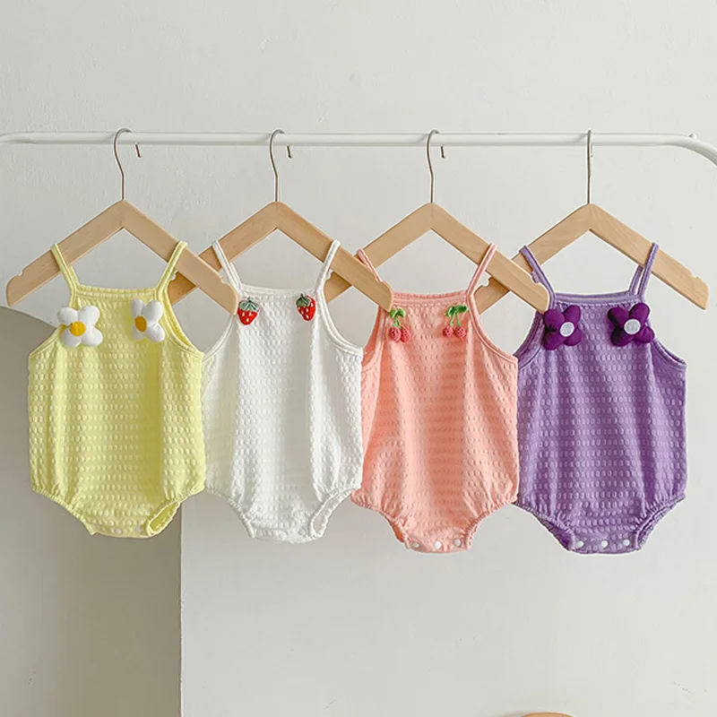 Summer Baby Girls Clothes Small Flowers Bodysuit Sleeveless Jumpsuit for Girl Solid Color Newborn One-pieces Costume 0-3 Years
Summer Baby Girls Clothes Small Flowers Bodysuit Sleeveless Jumpsuit for Girl Solid Color Newborn One-pieces Costume 0-3 Years