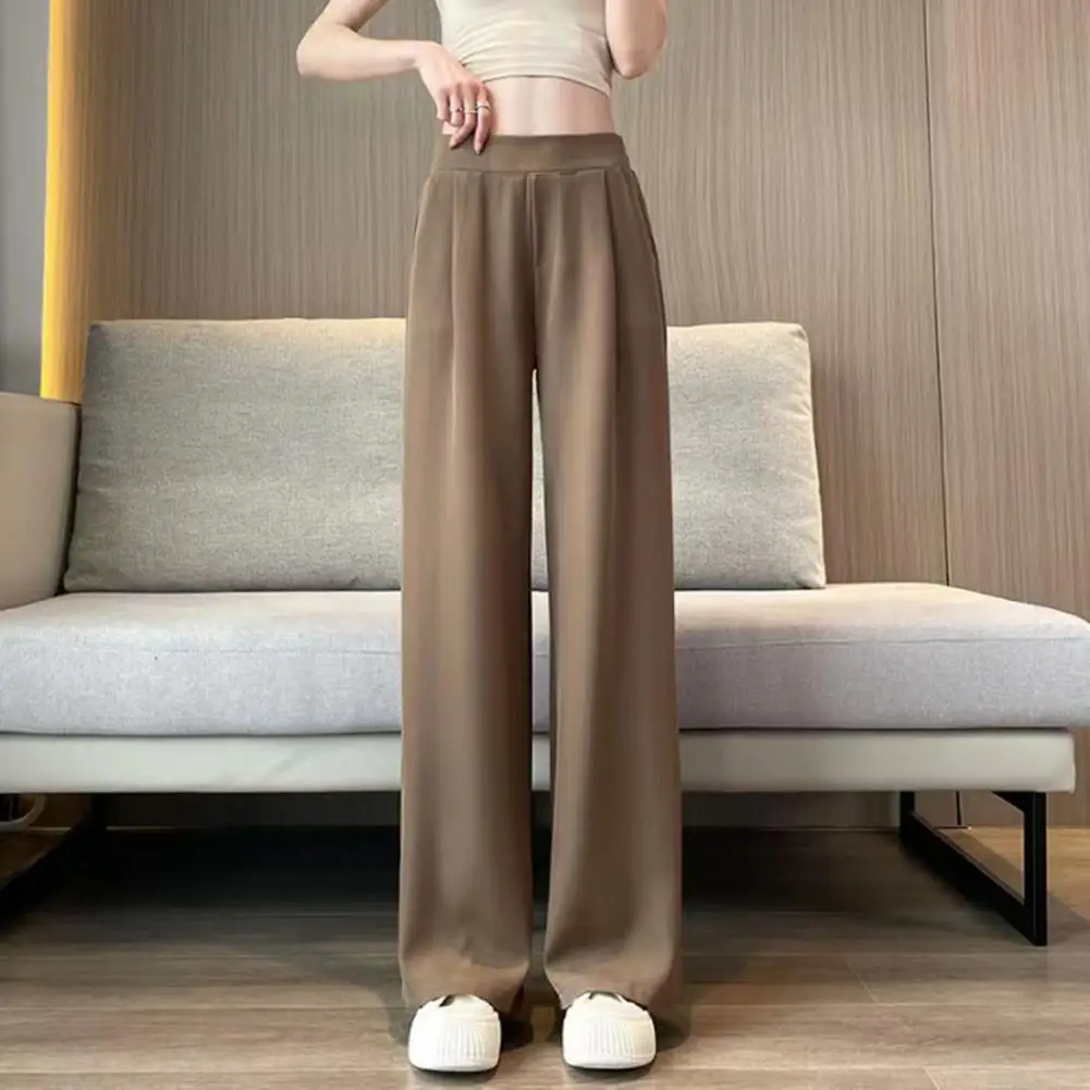 Loose Pants High Waist Pants Relaxed Fit Women's Wide Leg Pants High Waist Straight Leg Trousers with Pockets for Office Wear
Loose Pants High Waist Pants Relaxed Fit Women's Wide Leg Pants High Waist Straight Leg Trousers with Pockets for Office Wear