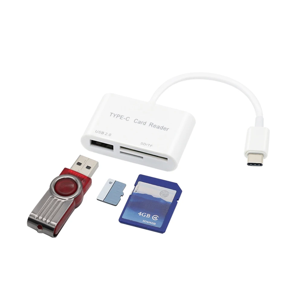 

3 in 1 USB Type C Card SD Reader Adapter Cable SD& Micro SD TF Connection Smart Memory Card reader for Macbook Pro Type-C Port