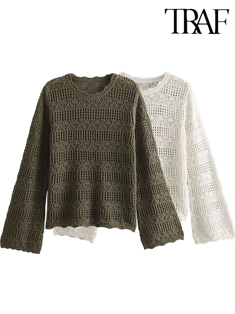 TRAF 2023 Autumn New Hollow Knit Top Women Knit Long Sleeve Tops for Women Female Streetwear Casual Women Top
TRAF 2023 Autumn New Hollow Knit Top Women Knit Long Sleeve Tops for Women Female Streetwear Casual Women Top