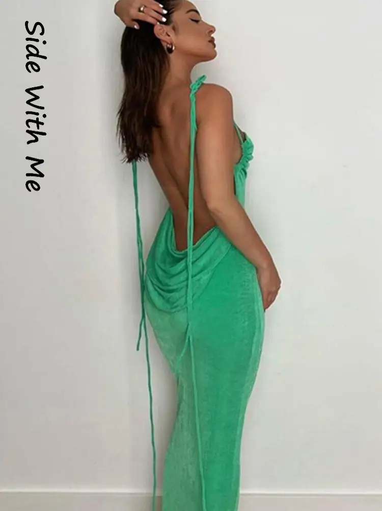 Женское платье-макси без рукавов, с открытой спиной и разрезом
Женское платье-макси без рукавов, с открытой спиной и разрезом