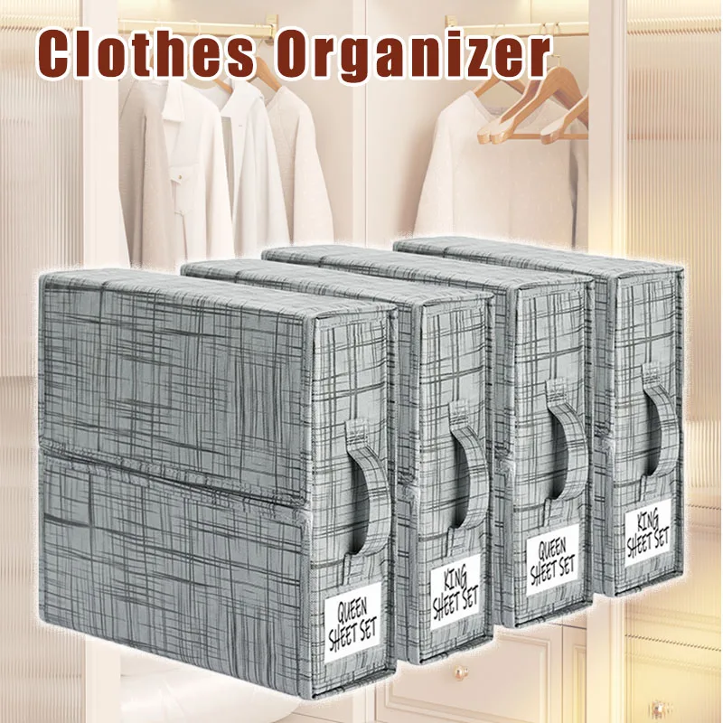 

Clothes Organizer Clothing Classification Storage Box Foldable Cloth Container for Storing Shirts Pants Quilt Wardrobe Organizer