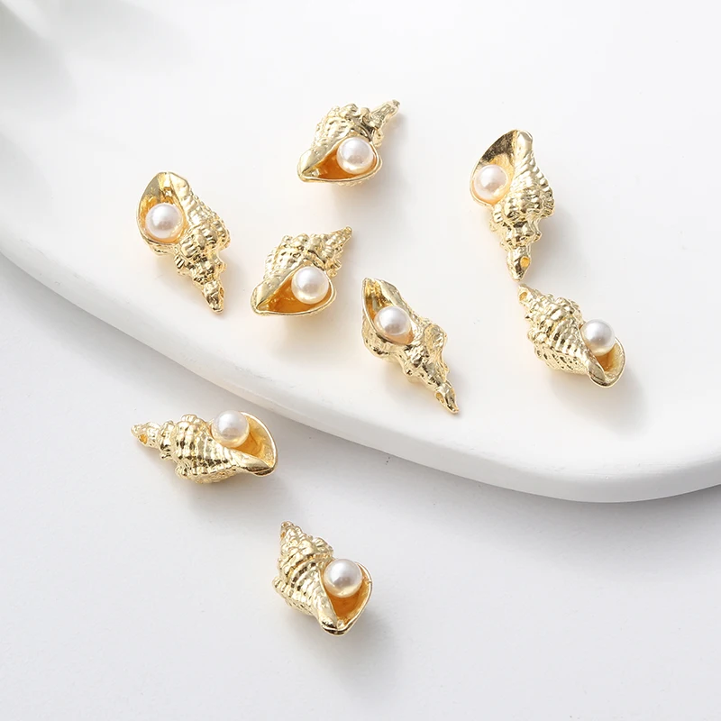 10pcs Gold Pretty Charms Pearl Shell Conch Pendants For Making Earring Necklace Key Chains Handmade DIY Jewelry Findings
10pcs Gold Pretty Charms Pearl Shell Conch Pendants For Making Earring Necklace Key Chains Handmade DIY Jewelry Findings