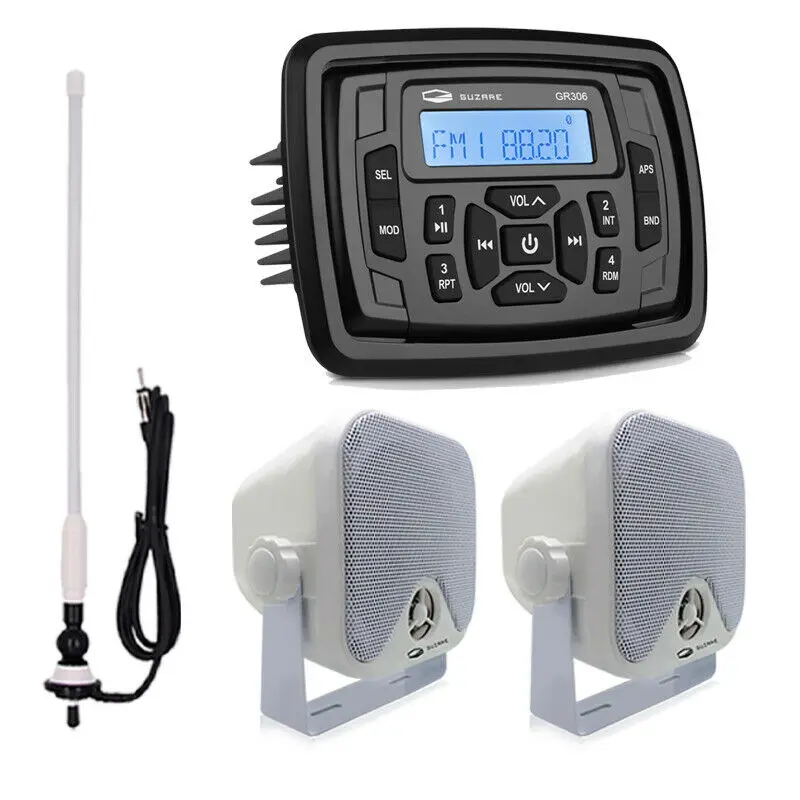 Waterproof Marine Radio Bluetooth Stereo Digital Media Audio Player+ 1 Pair Marine Speakers +FM AM Antenna For ATV UTV Golf Boat
Waterproof Marine Radio Bluetooth Stereo Digital Media Audio Player+ 1 Pair Marine Speakers +FM AM Antenna For ATV UTV Golf Boat
