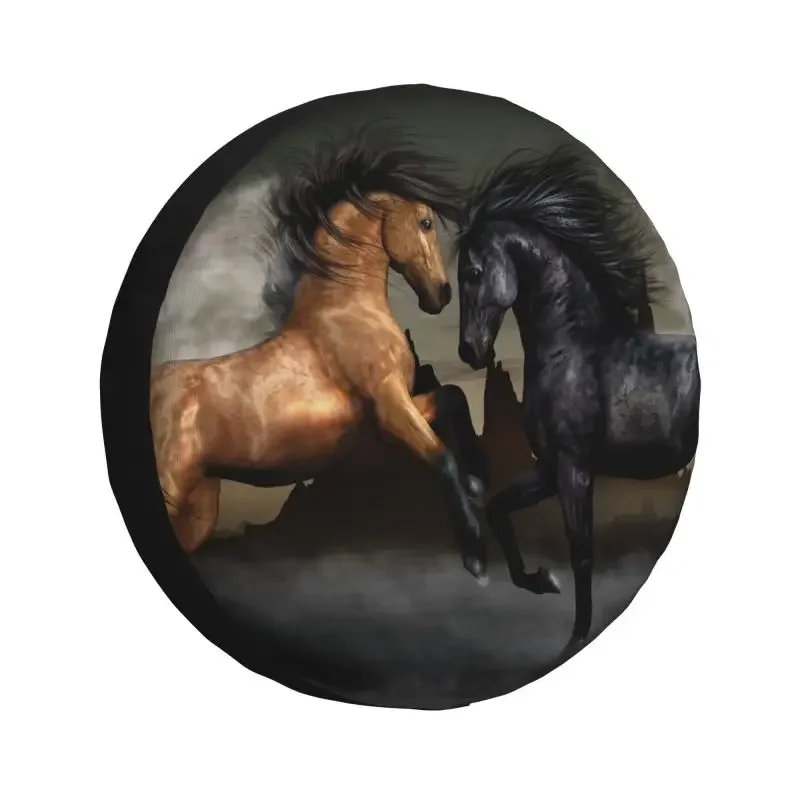 

Custom Funny Horse Spare Tire Cover for Jeep Grand Cherokee Animal 4WD 4x4 Trailer Car Wheel Protectors 14" 15" 16" 17" Inch