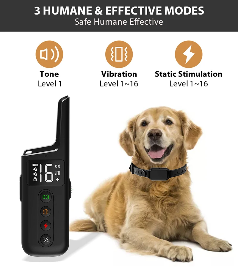 

Electric Dog Training Collar Dog Bark Stopper Control Collar 3 Modes Vibration Shock Waterproof Vibrator Pet Supplies