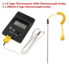 Digital LCD K Type Thermometer Temperature Meter With Probe 300mm Probe K-type Thermocouple Probe Fiberglass LCD Screen
Digital LCD K Type Thermometer Temperature Meter With Probe 300mm Probe K-type Thermocouple Probe Fiberglass LCD Screen
