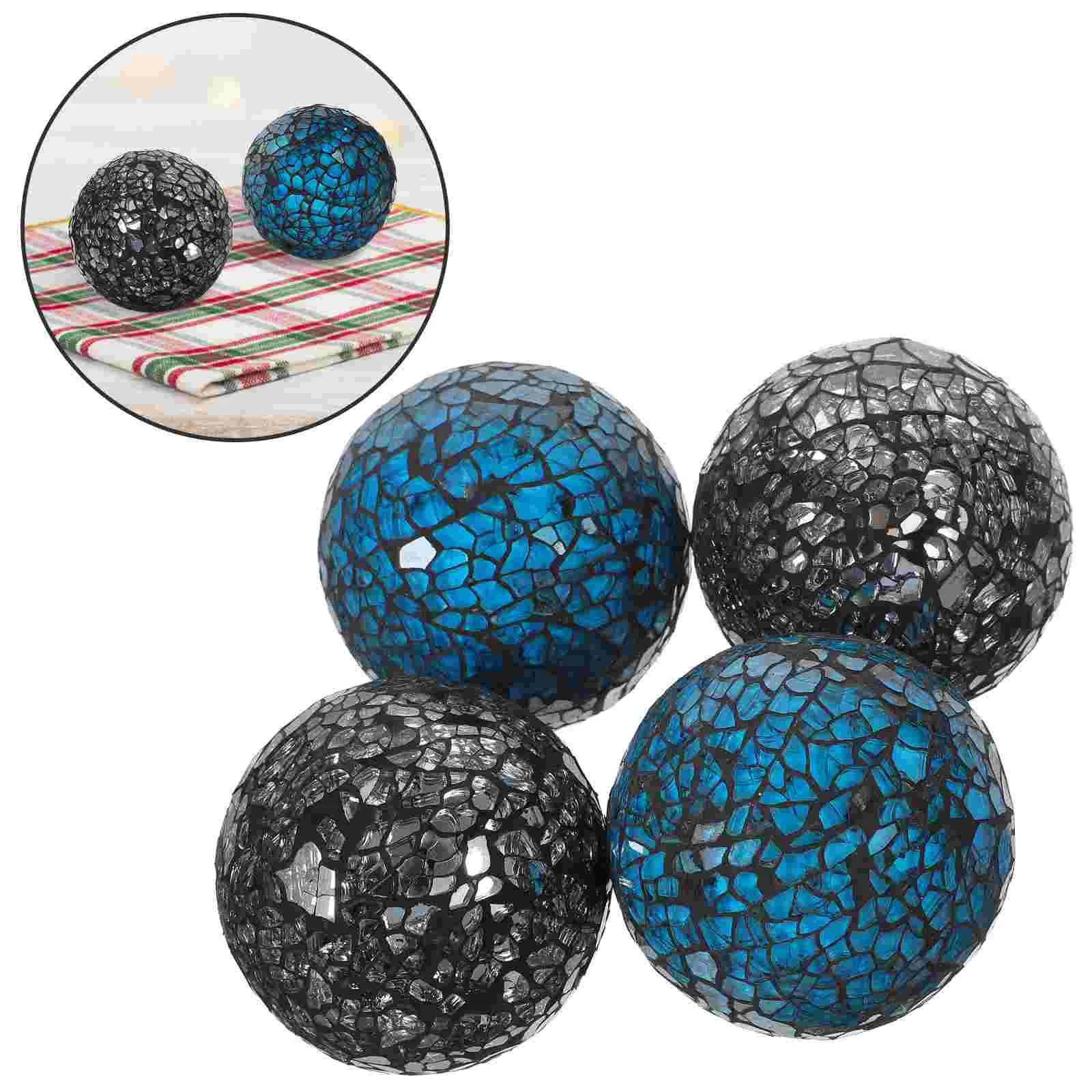 

Mosaic Ball Balls Sphere Decorative Home Orbs Ornament Table Decor Bowl Filler Cracked Bowls Decoration Tabletop Desktop