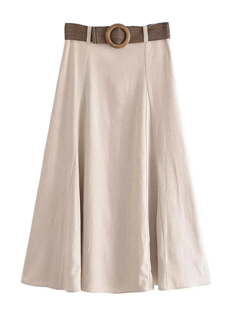 TRAF 2023 summer new women's clothing fashion temperament casual all-match high waist tie blended A-line skirt
TRAF 2023 summer new women's clothing fashion temperament casual all-match high waist tie blended A-line skirt