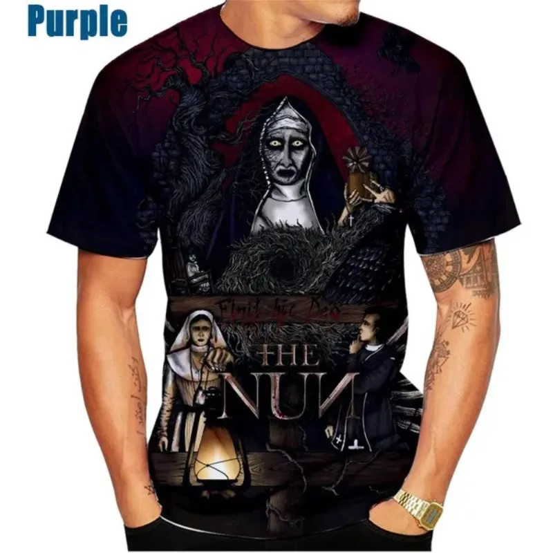 Halloween The Nun New Funny T Shirt Fashion Casual Horror Movie 3D Painted T Shirt Men's Harajuku Short-sleeve Streetwear Top
Halloween The Nun New Funny T Shirt Fashion Casual Horror Movie 3D Painted T Shirt Men's Harajuku Short-sleeve Streetwear Top