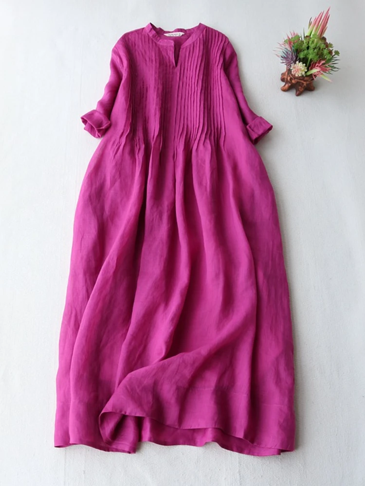 2023 Summer New Ladies Cotton Linen Dress Fashion Women's Thin Ramie Elegant Organ Pleated Loose Flowy Short Sleeve Dress
2023 Summer New Ladies Cotton Linen Dress Fashion Women's Thin Ramie Elegant Organ Pleated Loose Flowy Short Sleeve Dress