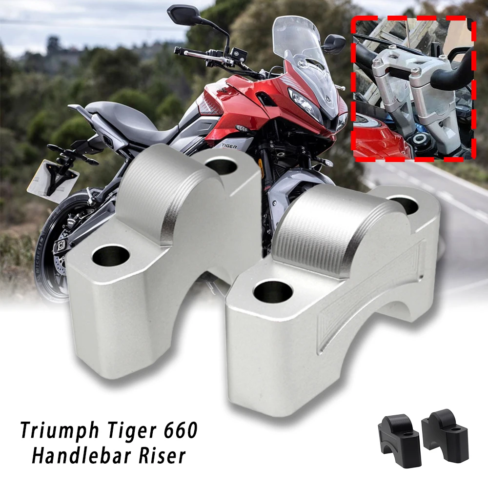 

For Tiger 660 Sport 660 Tiger660 2022 2023 Handlebar Riser Bar Mount Handle Clamp Extend Mount Raiser Motorbike Accessories