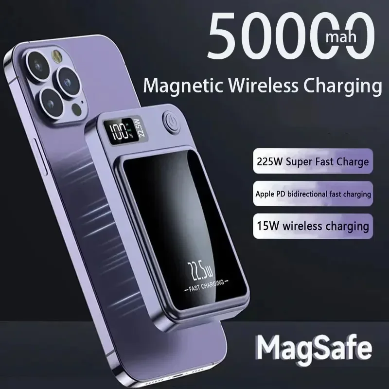 50000mAh Portable Macsafe Magnetic Power Bank Fast Wireless Charger For iphone 12 13 14 Pro Max External Auxiliary Battery Pack
50000mAh Portable Macsafe Magnetic Power Bank Fast Wireless Charger For iphone 12 13 14 Pro Max External Auxiliary Battery Pack