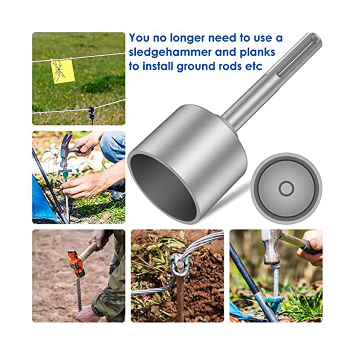 SDS-Max Ground Rod Driver, 65mm Heavy Duty Steel Drill Bit Driver,for RotaryHammer Drill Grounding Rods (2.56 In)
SDS-Max Ground Rod Driver, 65mm Heavy Duty Steel Drill Bit Driver,for RotaryHammer Drill Grounding Rods (2.56 In)