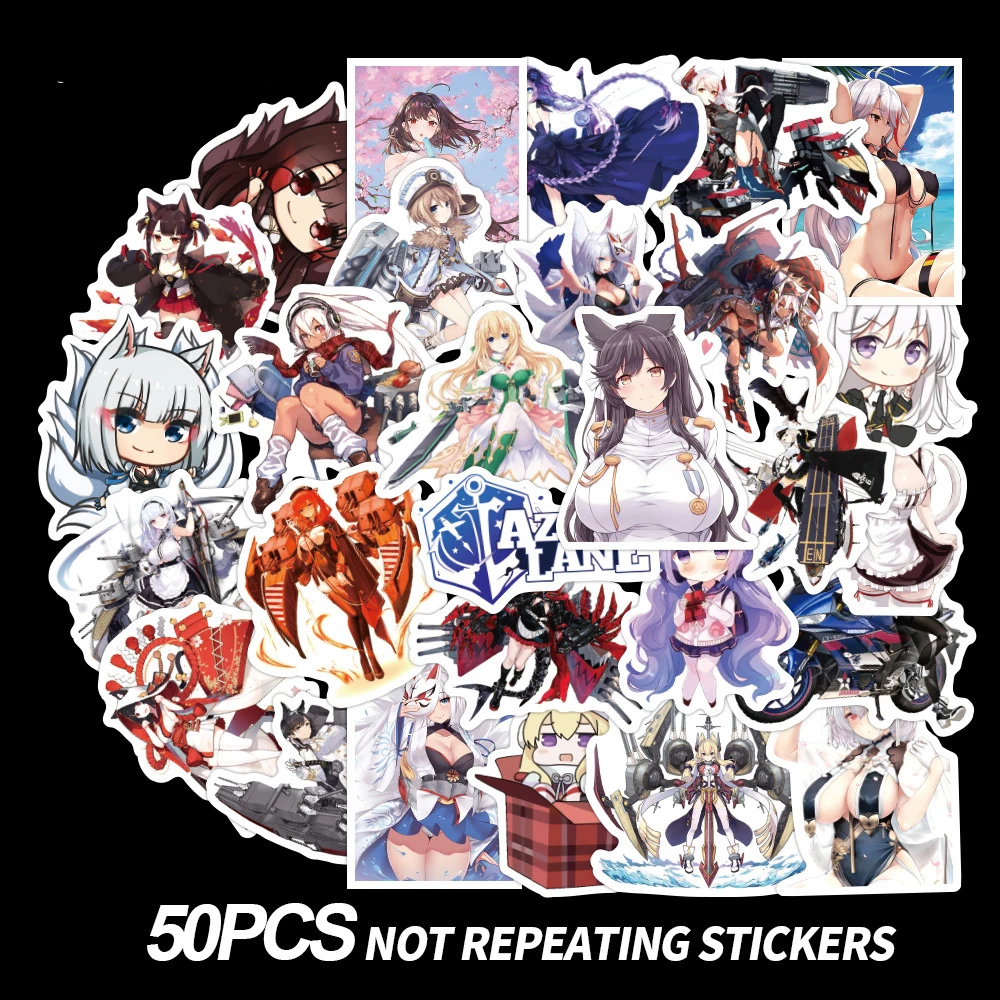 50PCS Anime Game Azur Lane Stationery Stickers DIY Diary Phone Laptop Luggage Skateboard Graffiti PVC Decals Fun for Kid Toys 
50PCS Anime Game Azur Lane Stationery Stickers DIY Diary Phone Laptop Luggage Skateboard Graffiti PVC Decals Fun for Kid Toys