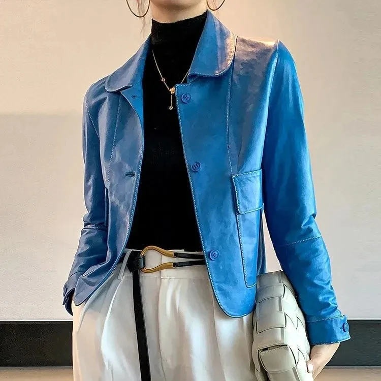 Women's Leather Jacket 2023 Spring Autumn Coat New Fashion Women Windbreaker Temperament Slim Double Pocket Leather Jacket Top
Women's Leather Jacket 2023 Spring Autumn Coat New Fashion Women Windbreaker Temperament Slim Double Pocket Leather Jacket Top