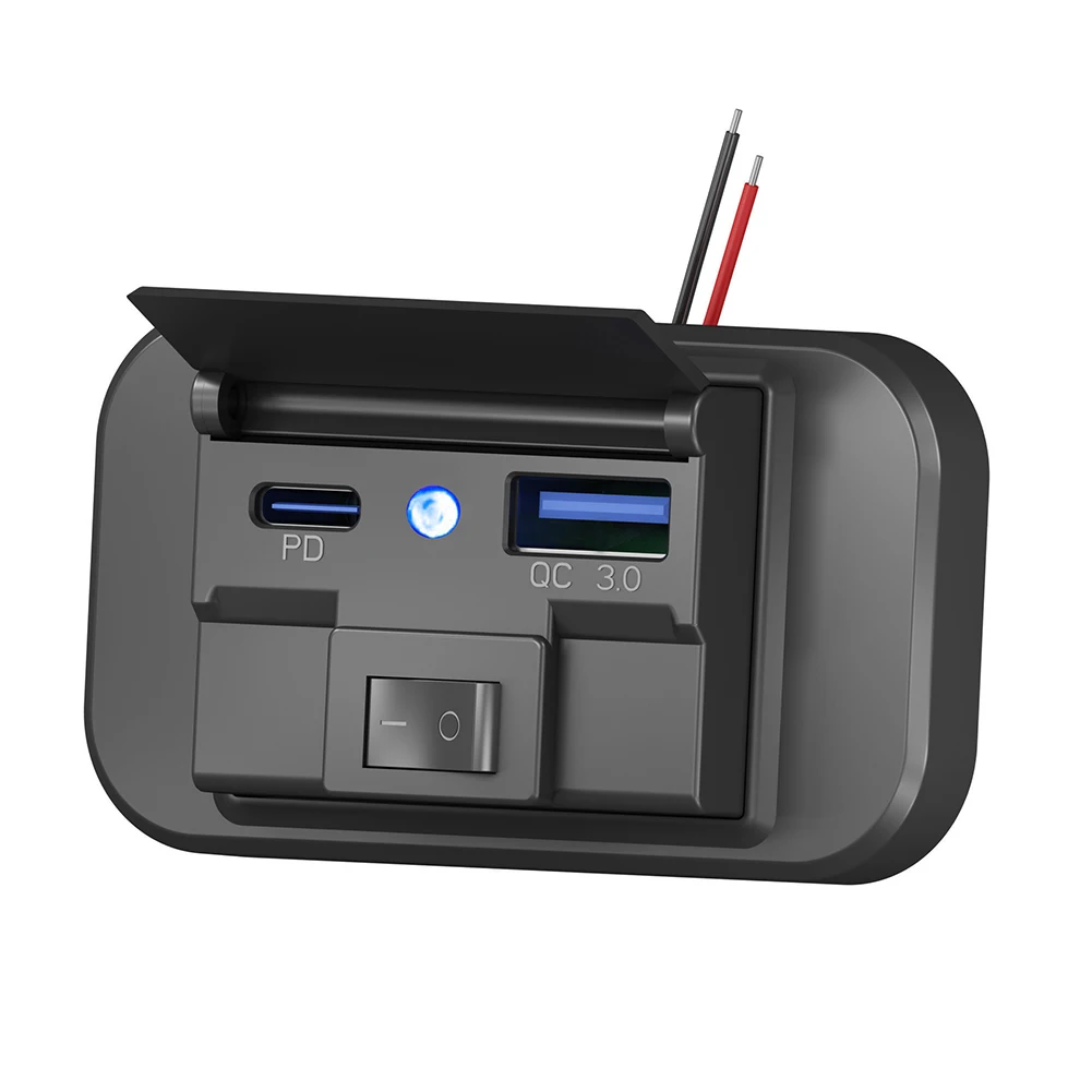 1x Dual USB Port Car Fast Charge Socket 12V-24V 36W QC3.0+PD Power Adapter Outlet Panel Mount For Vehicles/Motorcycles/ Boats/RV
1x Dual USB Port Car Fast Charge Socket 12V-24V 36W QC3.0+PD Power Adapter Outlet Panel Mount For Vehicles/Motorcycles/ Boats/RV