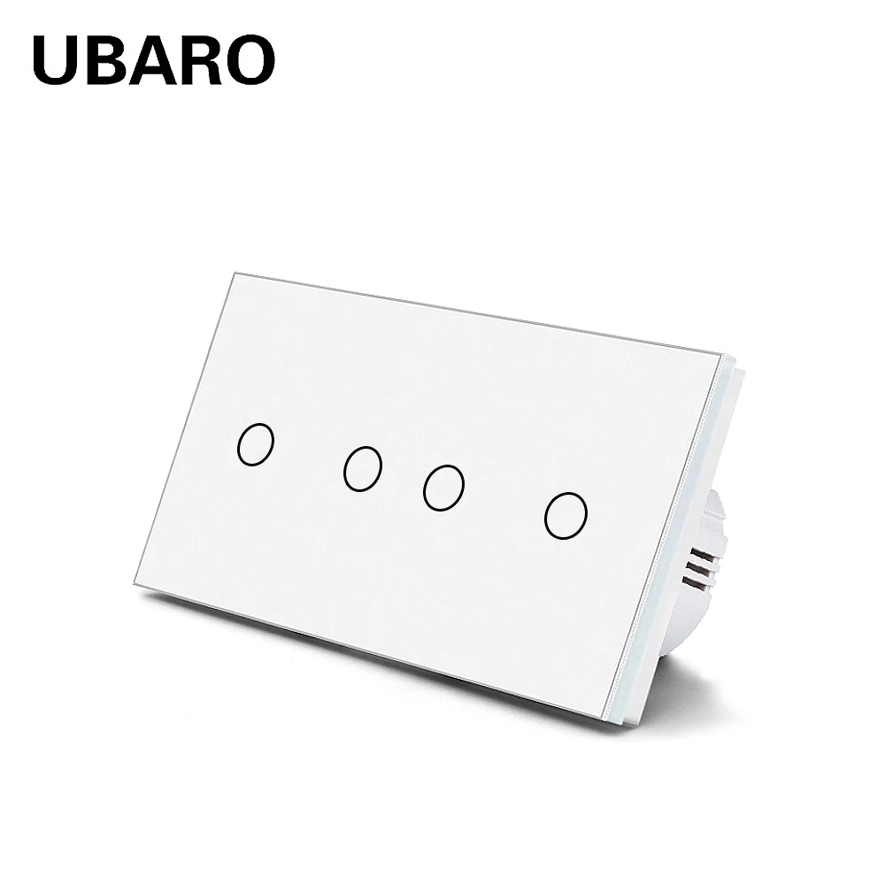 UBARO EU Russia 4 Gang Touch Light Switch With 146mm Tempered Crystal Glass Panel Electrical Interruptor 100-240V Home Appliance
UBARO EU Russia 4 Gang Touch Light Switch With 146mm Tempered Crystal Glass Panel Electrical Interruptor 100-240V Home Appliance