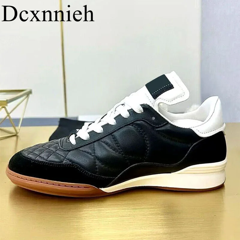 

Women's Genuine Leather Lace Up Casual Shoes Cow Suede Thick Bottom Heighten Flat Shoes Sneakers Spring Autumn Walking Shoes