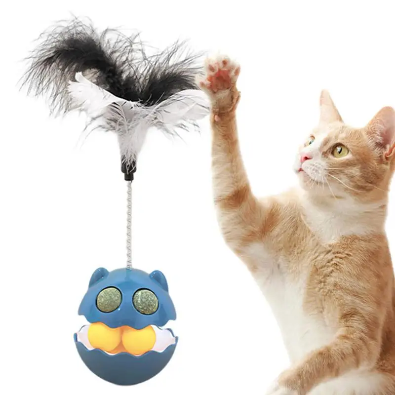 

Kitten Ball Toys Pet Exercise Toy With Catnips Cat Teaser Wand Tumblers Toy Feather Cat Wand Pet Exercise Toy Ball Pet Teaser