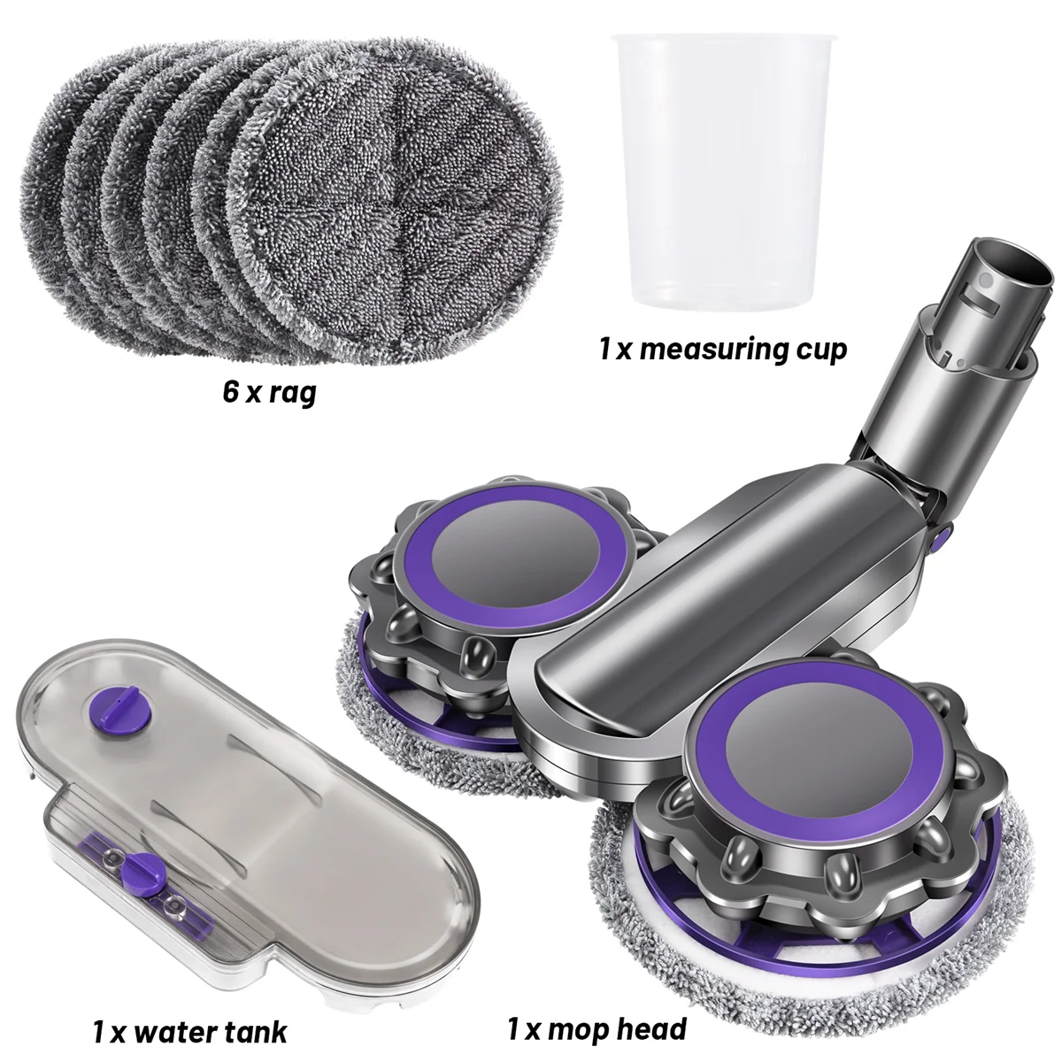 Electric Wet Dry Mopping Water Mop Head Attachment Compatible for Dyson Vacuum Cleaner V6 Dc58/Dc59/Dc62 Model
Electric Wet Dry Mopping Water Mop Head Attachment Compatible for Dyson Vacuum Cleaner V6 Dc58/Dc59/Dc62 Model