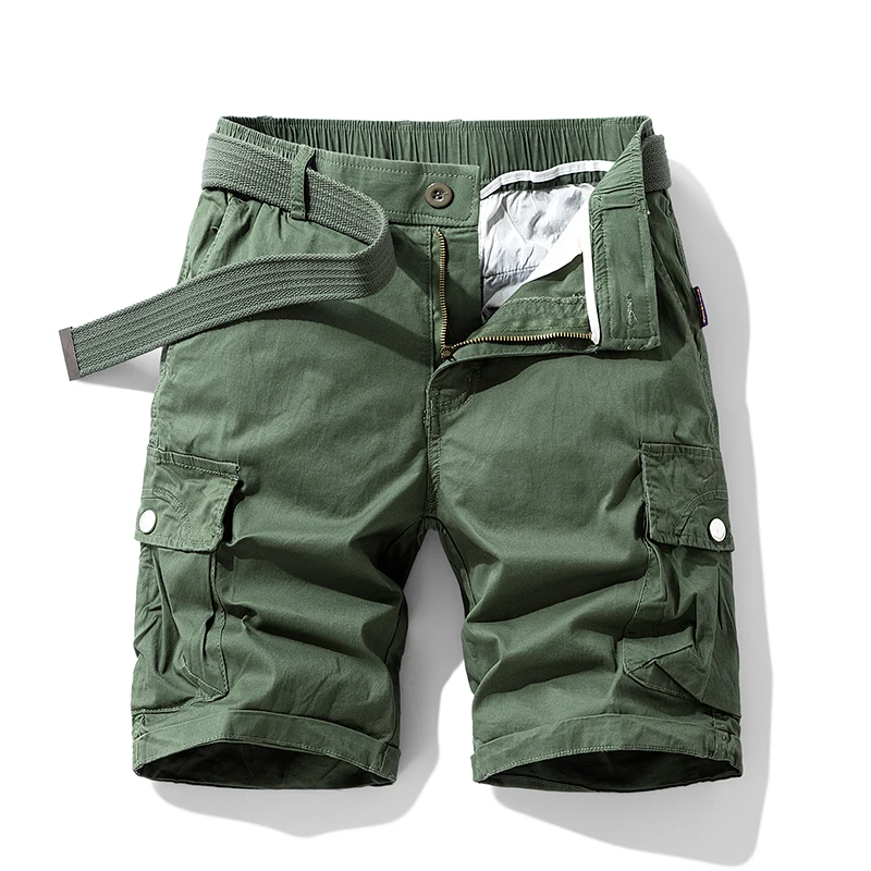 

Summer Men's Solid Cotton Cargo Shorts Mens Fashion Breeches Bermuda Shorts Men Spring Casual Joggers Shorts Male Dropshipping