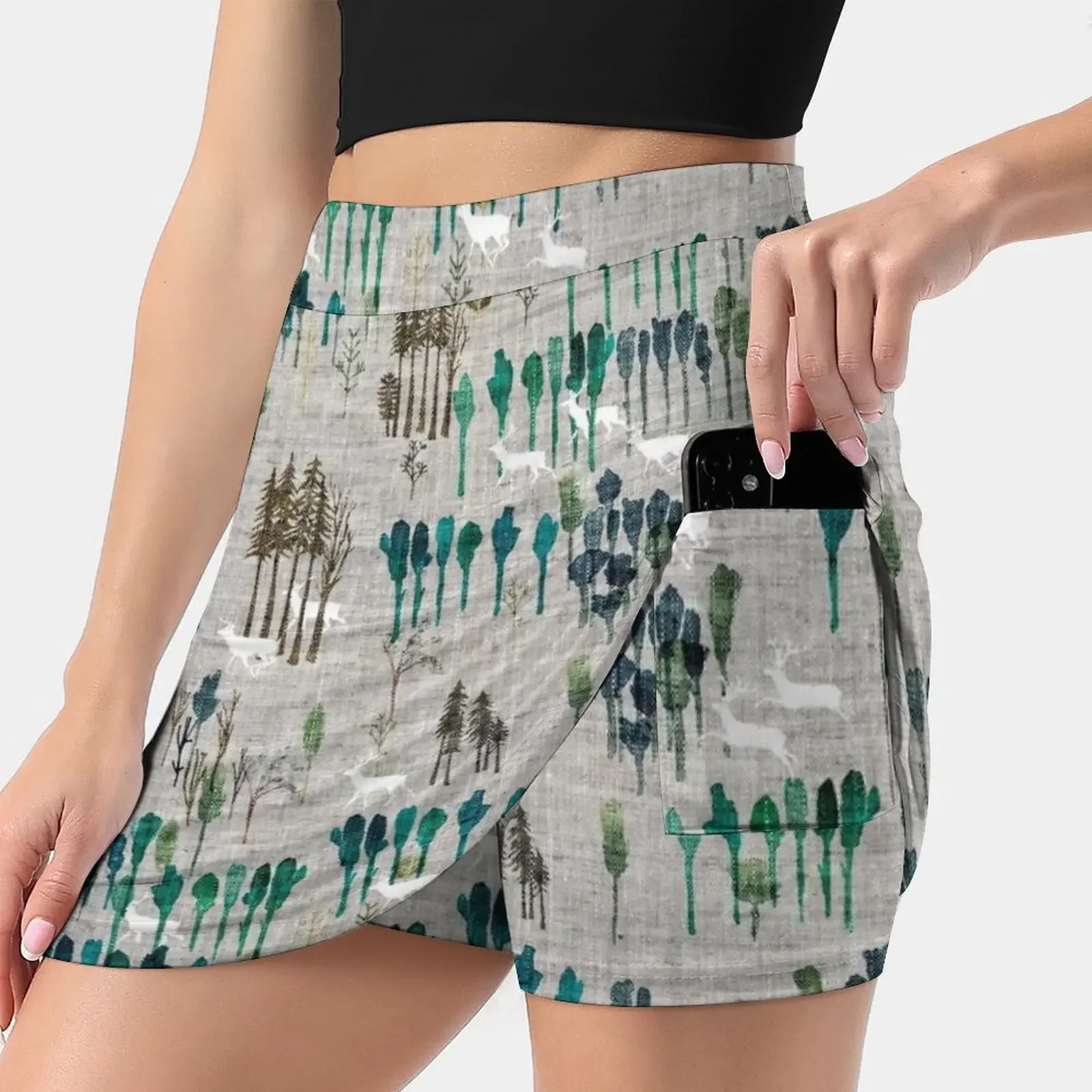 

Deep Forest Women's skirt Sport Skort Skirt With Pocket Fashion Korean Style Skirt 4Xl Skirts Water Color Watercolor Deer Elk