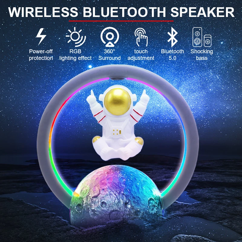 

Maglev Astronaut Bluetooth Speaker Spaceman Audio Lamp RGB Computer Subwoofer LED Night Light Kid Birthday Present Home Decor