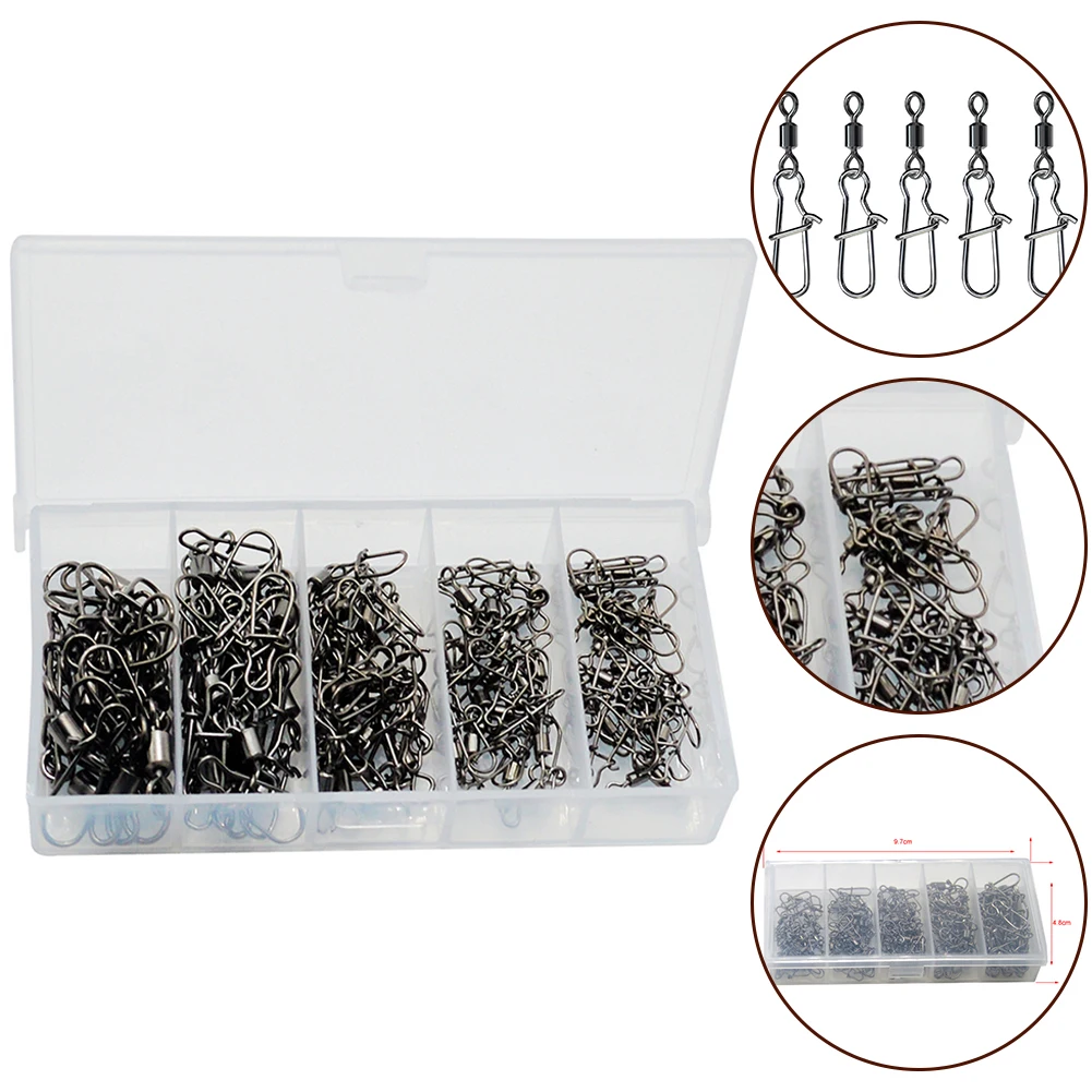 95pcs Stainless Steel Fishing Swivel Solid Rings Fishing Pin Line Connector Fishhook Lock Snap Swivels Fishing Tackle Tools
95pcs Stainless Steel Fishing Swivel Solid Rings Fishing Pin Line Connector Fishhook Lock Snap Swivels Fishing Tackle Tools