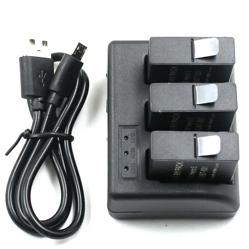 Set 3.8V 1250mAh AHDBT-501 Battery with USB Three Port Battery Charger for GoPro Hero 7 6 5 AHDBT601/501 Action Camera
Set 3.8V 1250mAh AHDBT-501 Battery with USB Three Port Battery Charger for GoPro Hero 7 6 5 AHDBT601/501 Action Camera