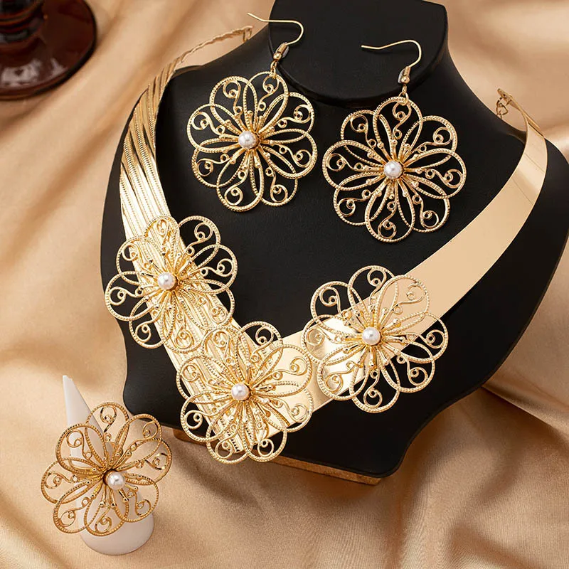 Hollow Flower Collar Necklace Elegant Earring Set Women Girls Gifts Fashion Jewelry Hot Sale Party Gift New Style 2 Mallzona S68c419b87c024dc1a8751c6cae6f8ca4h Hollow Flower Collar Necklace Elegant Earring Set Women Girls Gifts Fashion Jewelry Hot Sale Party Gift New Style Mallzona