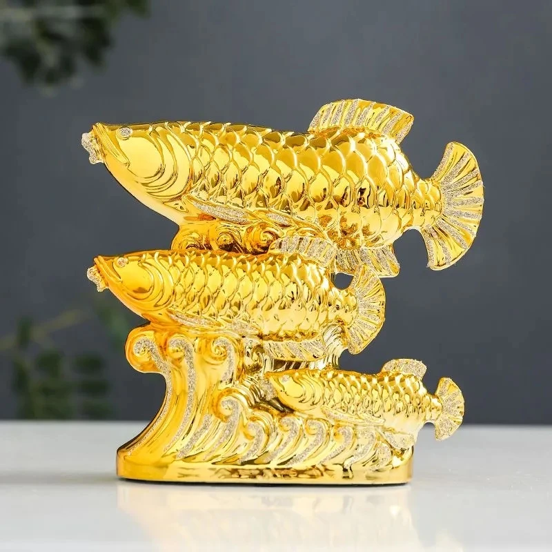 New Wedding Decor Crafts Ceramic Creative Room Decoration Handicraft Gold Arowana Porcelain Figurines Decorations W5166
New Wedding Decor Crafts Ceramic Creative Room Decoration Handicraft Gold Arowana Porcelain Figurines Decorations W5166