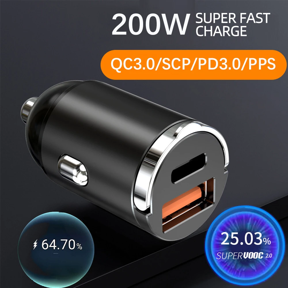 

KEBIDU 100W USB Car Charger Quick Charge QC3.0 QC4.0 QC SCP 5A Type-C 20W Fast Charger For Xiaomi Huawei Samsung Mobile Phone