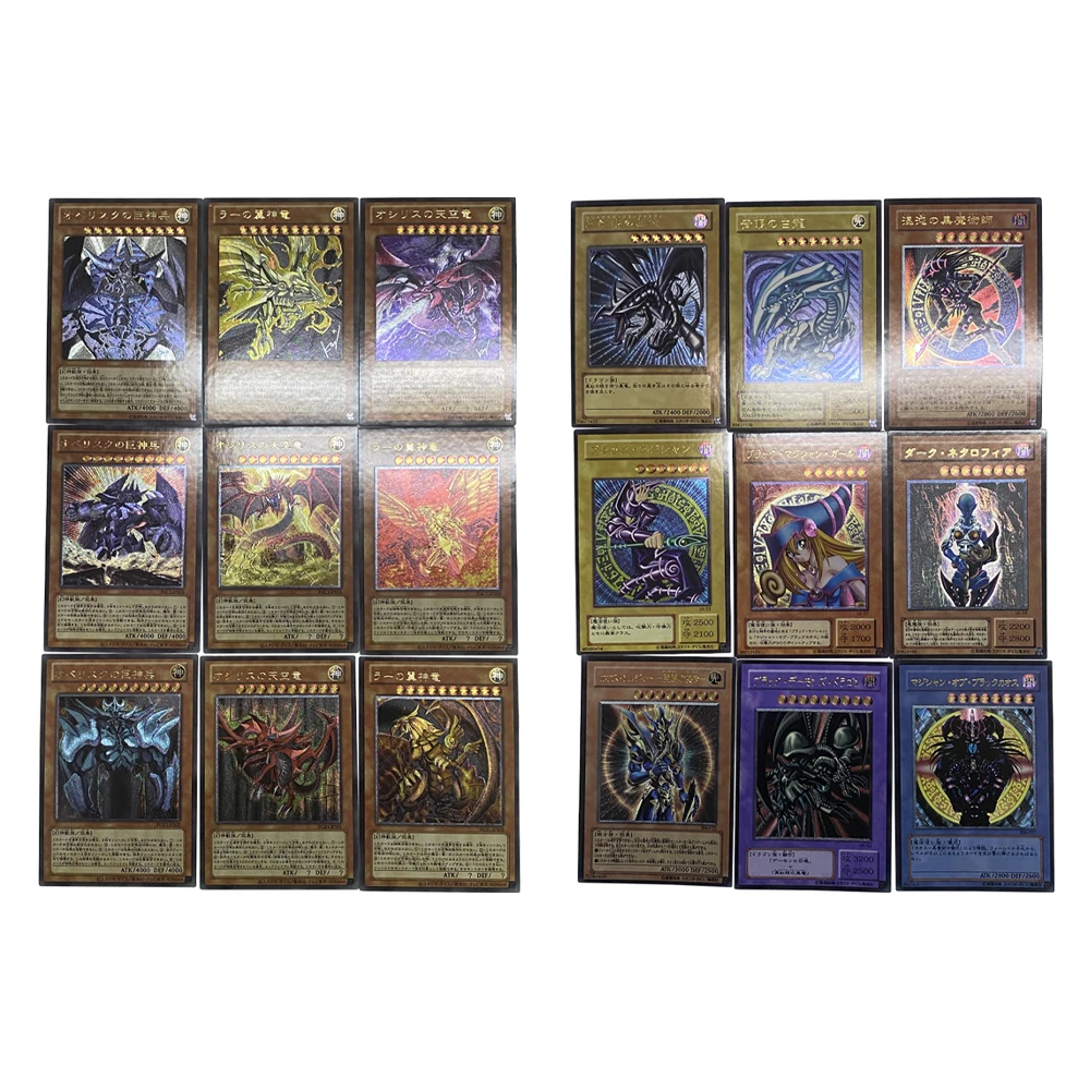 

8 sets Yu Gi Oh Flash Cards Duel Monsters Card Of God Blue-Eyes White Dragon Black Magician Girl Game Anime Collection Card Toys