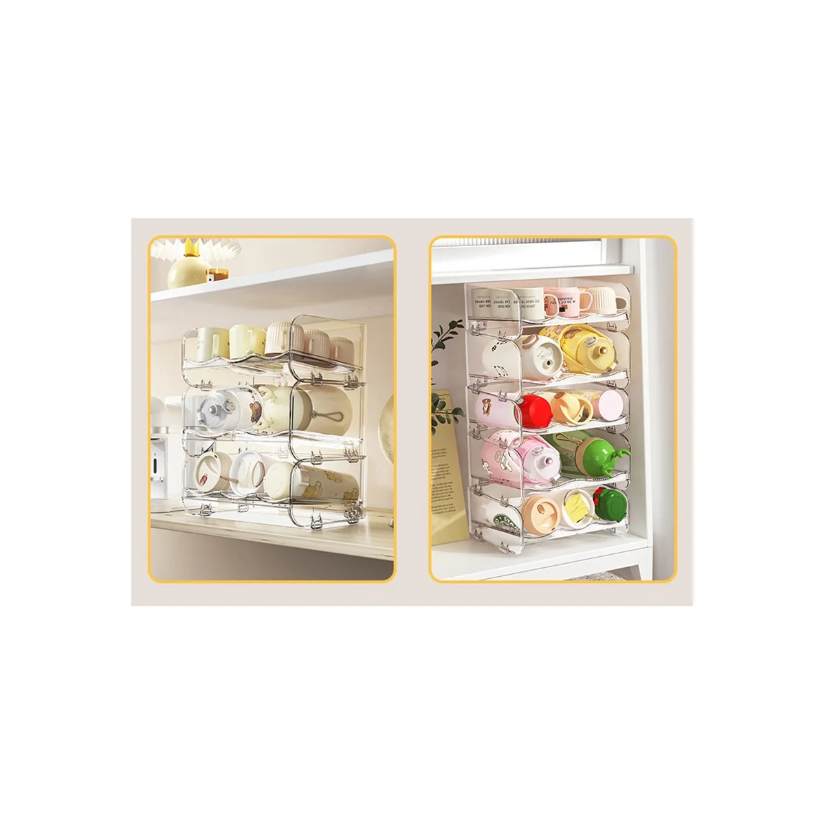 Cup Storage Rack Desktop Multi-Layer Transparent Dust-Proof Household Stackable Organizer Storage Rack B
Cup Storage Rack Desktop Multi-Layer Transparent Dust-Proof Household Stackable Organizer Storage Rack B