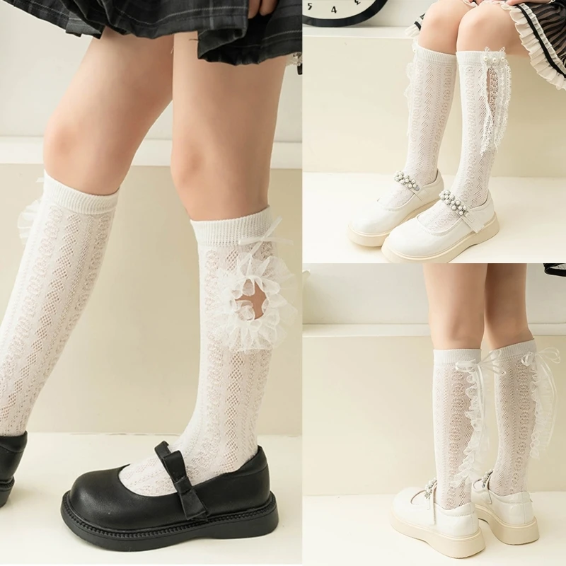 

Comfortable Stockings Solid Girls Long Socks for Spring Summer Daily Parties