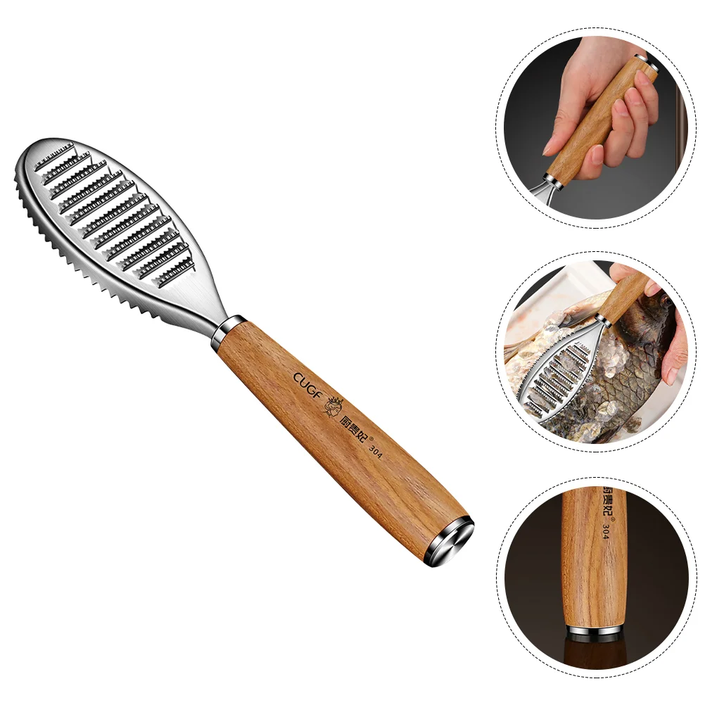 Stainless Steel Fish Scraper Wood Handle Cleaner Fast Scales Peeling Tool Remover Fish Scale Skinner
Stainless Steel Fish Scraper Wood Handle Cleaner Fast Scales Peeling Tool Remover Fish Scale Skinner