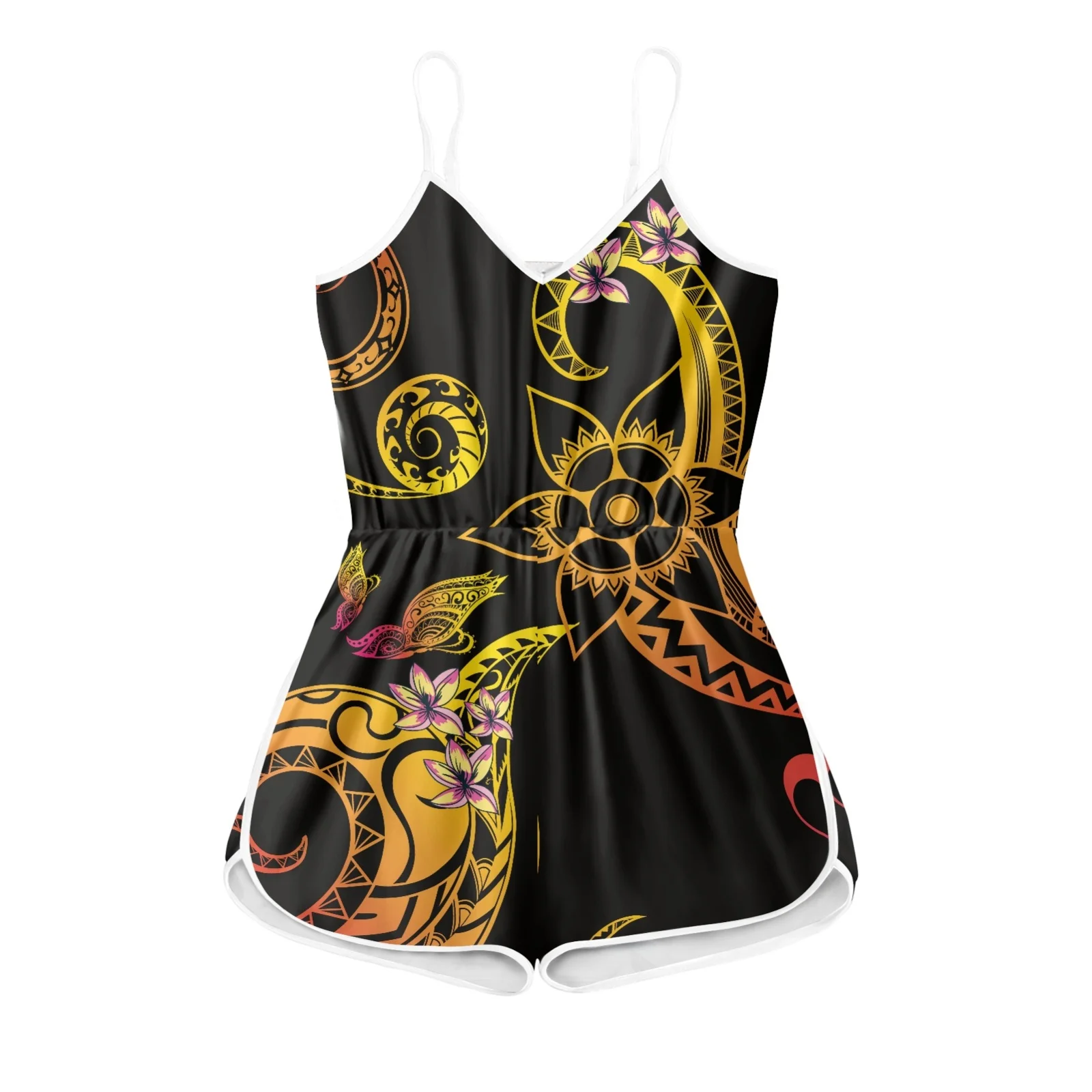 Polynesian Tribal Fijian Totem Tattoo Fiji Prints Summer Women Beach Style Sleeveless Off Shoulder High Waist Rompers Holiday
Polynesian Tribal Fijian Totem Tattoo Fiji Prints Summer Women Beach Style Sleeveless Off Shoulder High Waist Rompers Holiday