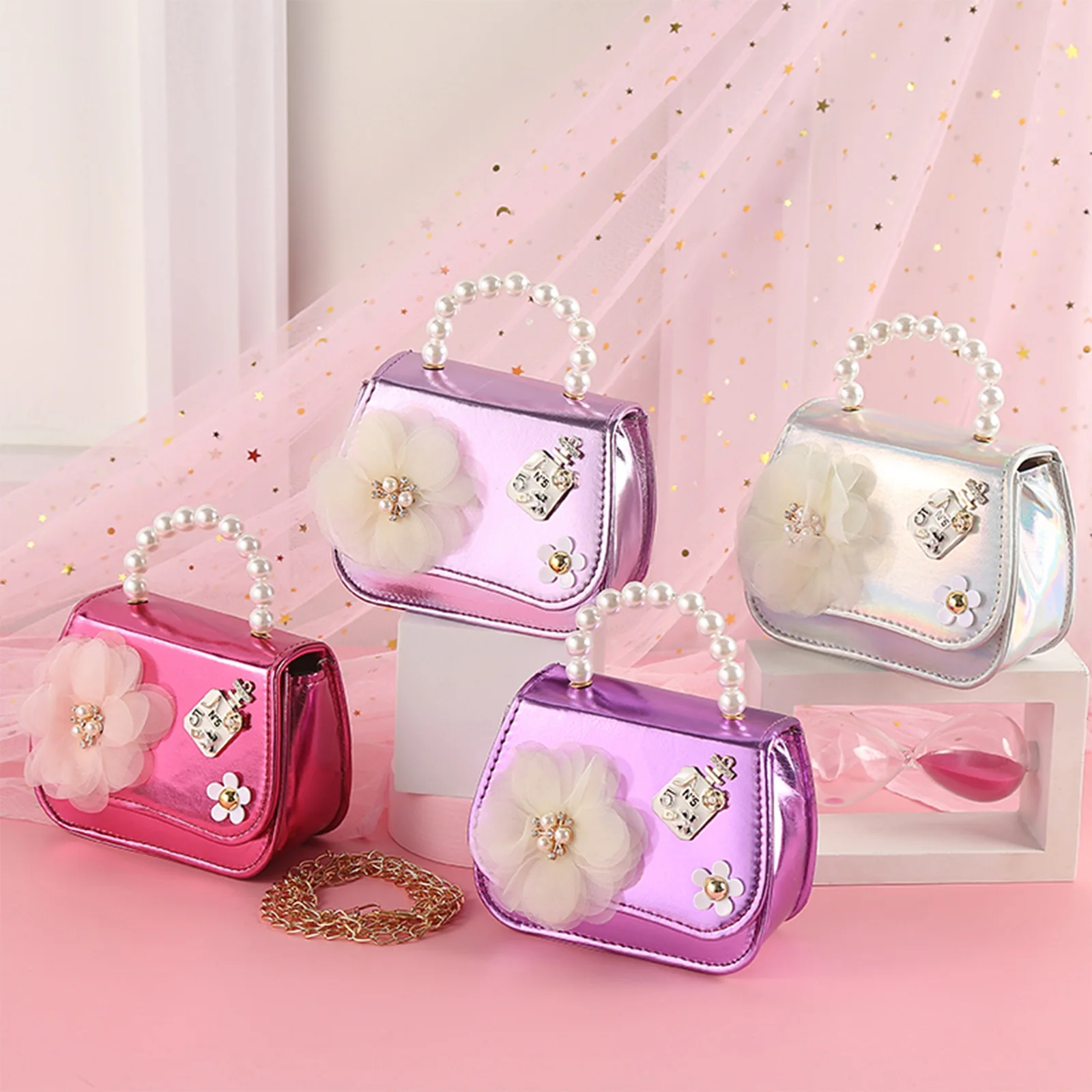 Girl Messenger Backpack Toddlers Sweet Style Chain Handbags Little Girls Faux Pearl Hand Grip Flower Decoration Dual-use Bags
Girl Messenger Backpack Toddlers Sweet Style Chain Handbags Little Girls Faux Pearl Hand Grip Flower Decoration Dual-use Bags