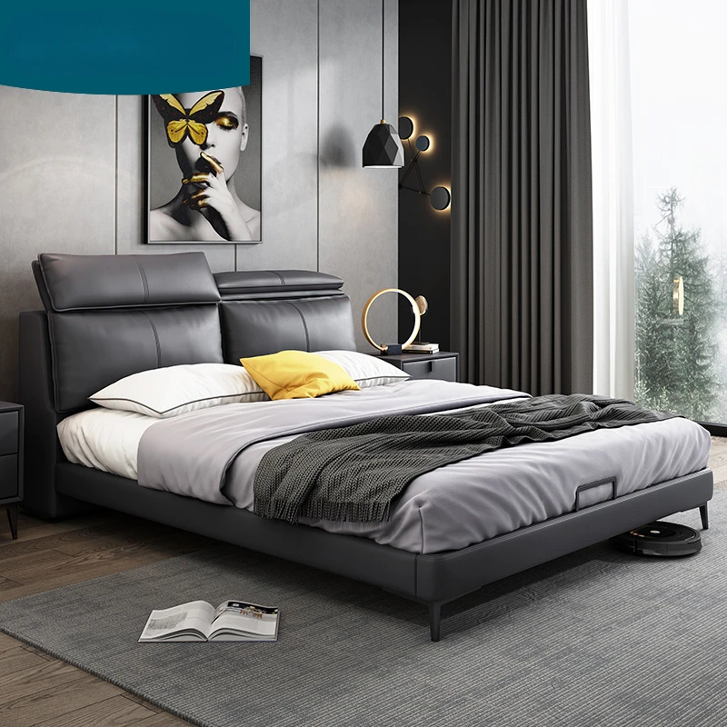Light luxury leather bed simple bedroom Italian style master bedroom deluxe high-grade wedding bed
Light luxury leather bed simple bedroom Italian style master bedroom deluxe high-grade wedding bed