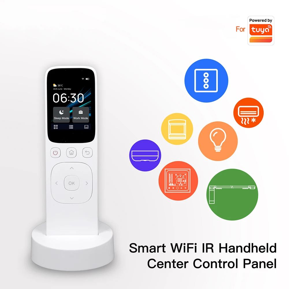 Tuya Wifi Smart Central Control Panel Wireless Touch Screen Handheld IR Remote Controller For Home Appliance For TV/AC/DVD
Tuya Wifi Smart Central Control Panel Wireless Touch Screen Handheld IR Remote Controller For Home Appliance For TV/AC/DVD