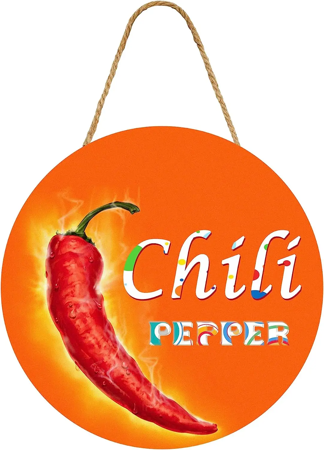 Funny Round Signs Chili Pepper Poster Hanging Sign Wall Decor Spicy Pepper Orange Door Signs
Funny Round Signs Chili Pepper Poster Hanging Sign Wall Decor Spicy Pepper Orange Door Signs