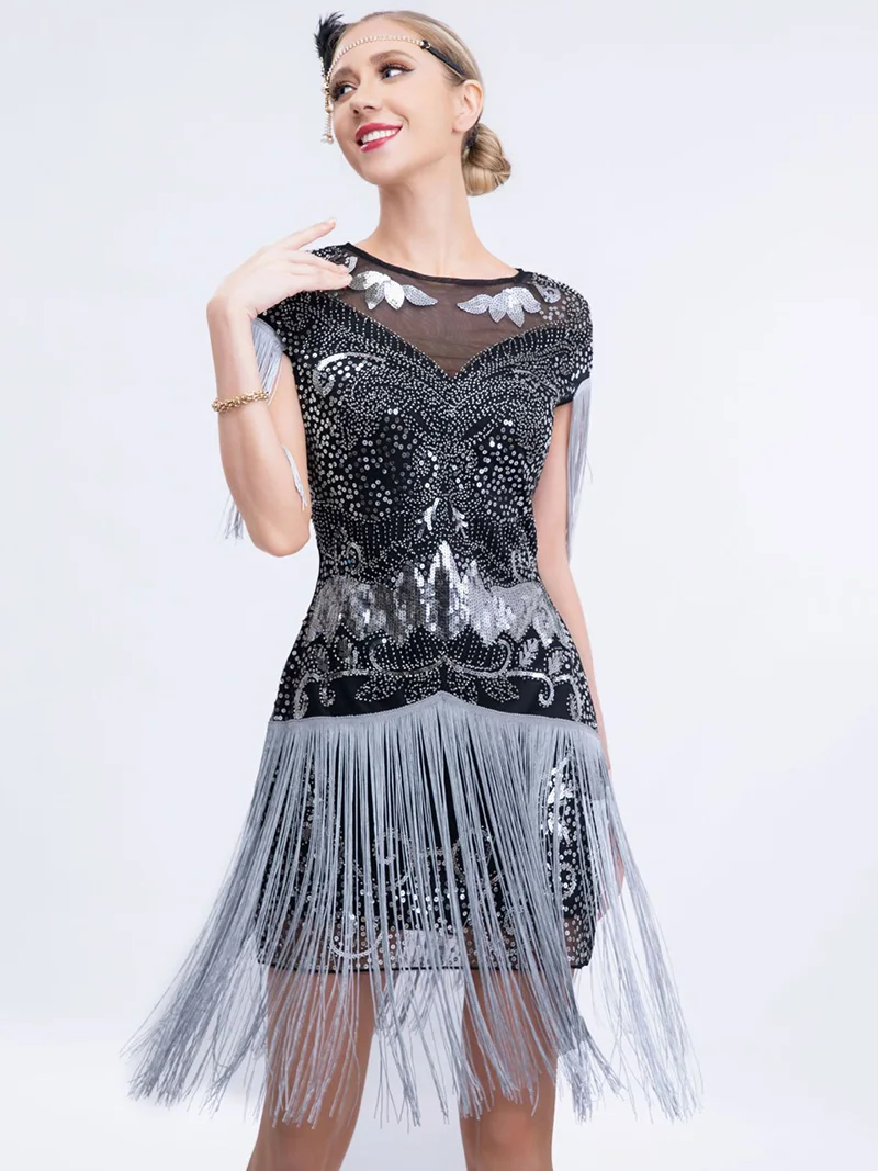 Women Sequin Short Sleeve Rave Dance Dress Latin Dancewear 1920 Vintage Party Tassel Evening Dress Samba Chacha Costume
Women Sequin Short Sleeve Rave Dance Dress Latin Dancewear 1920 Vintage Party Tassel Evening Dress Samba Chacha Costume
