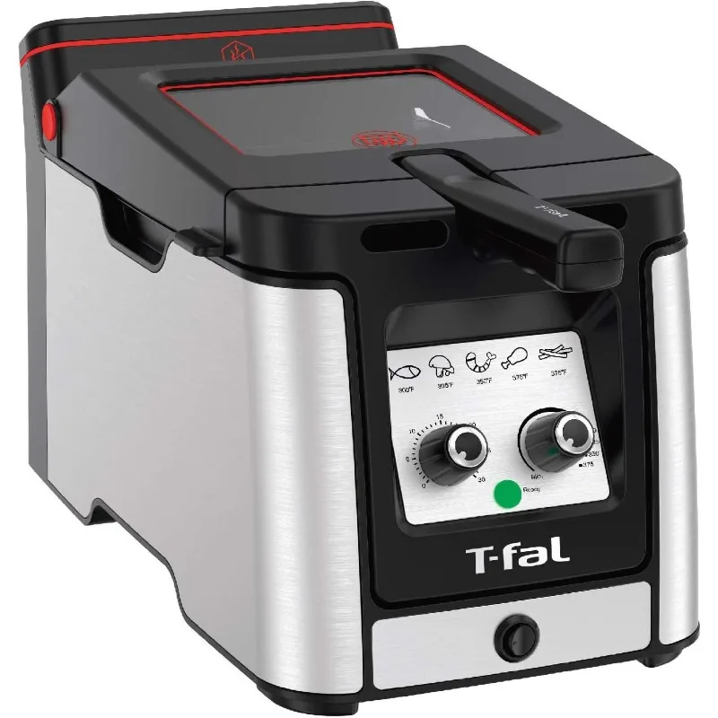 

T-Fal Electrics Stainless Steel Deep Fryer with Basket 3.5 Liter Oil Capacity, 2.6 Pound Food Capacity 1800 Watts Easy Clean