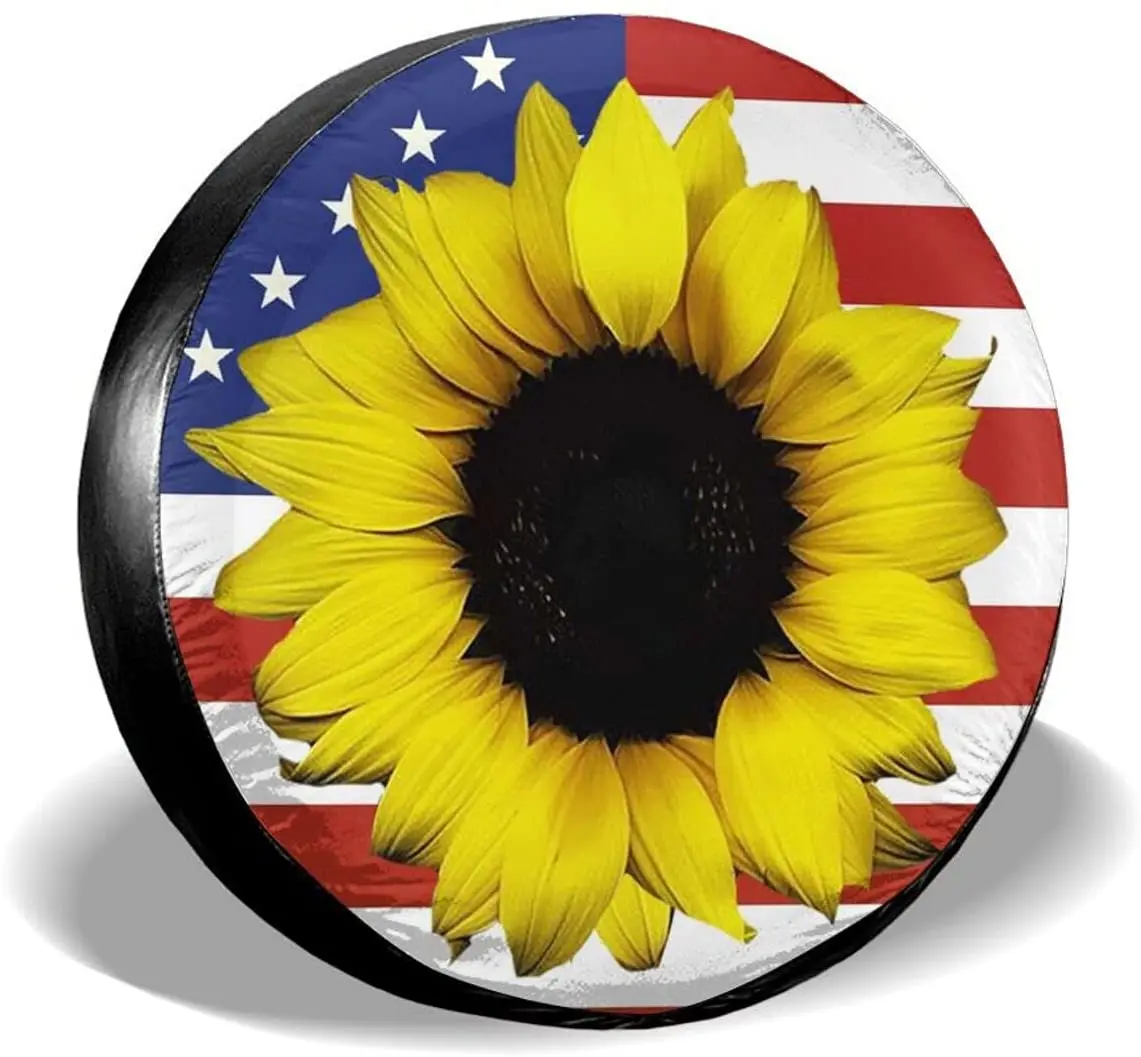 Sunflower American Flag Spare Tire Cover Universal Sunscreen Waterproof Wheel Covers Dust-Proof Fit for Trailer RV SUV
Sunflower American Flag Spare Tire Cover Universal Sunscreen Waterproof Wheel Covers Dust-Proof Fit for Trailer RV SUV