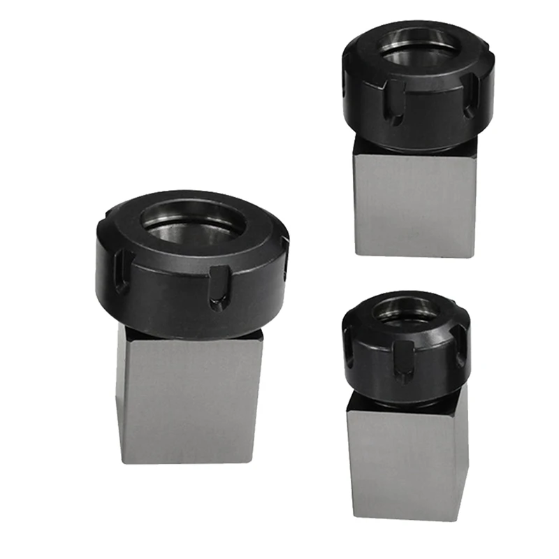 

1 PCS Tetrahedron Chuck Collet Holder ER Collet Chuck Lathe Tool Silver & Black Steel For Engraving Machine Collet Block ER32